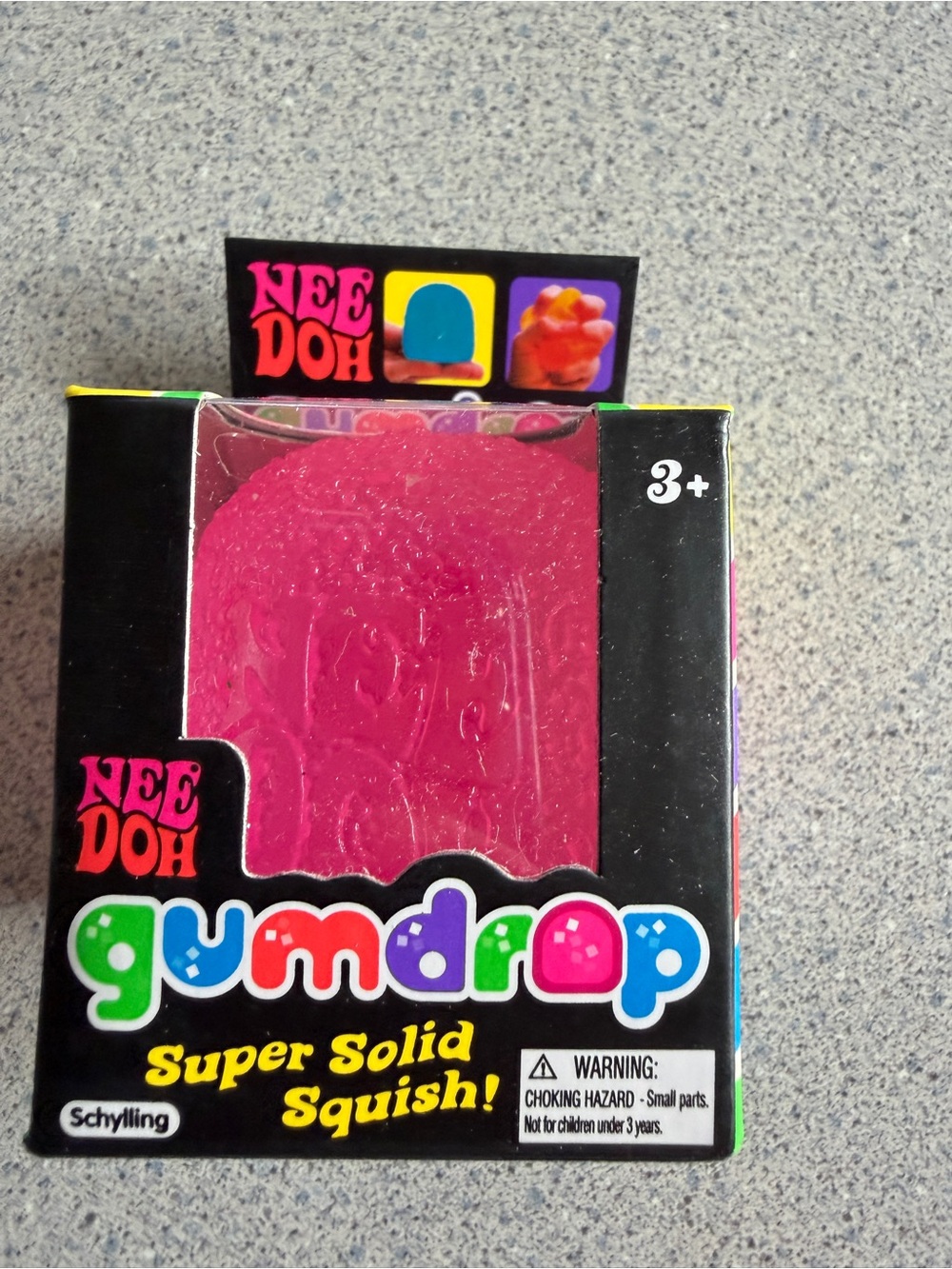 New Nee Doh Schylling Gumdrop Super Solid Squish Pink Textured Squishy Squeeze
